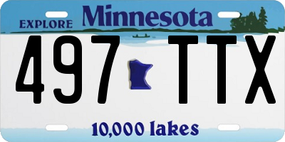 MN license plate 497TTX