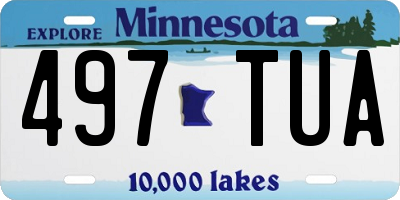 MN license plate 497TUA