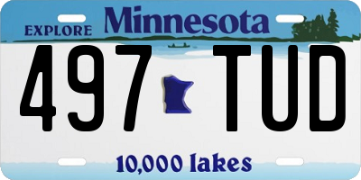 MN license plate 497TUD