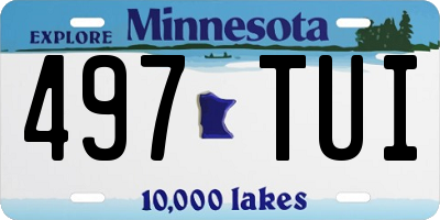 MN license plate 497TUI