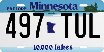MN license plate 497TUL