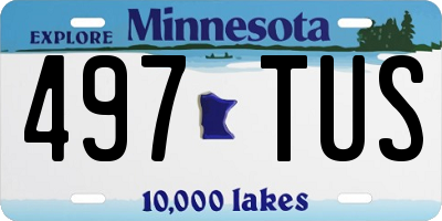 MN license plate 497TUS