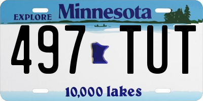 MN license plate 497TUT