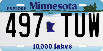 MN license plate 497TUW