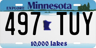 MN license plate 497TUY