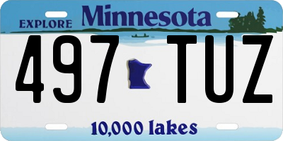 MN license plate 497TUZ