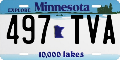 MN license plate 497TVA