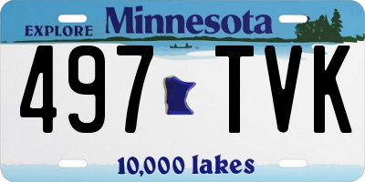 MN license plate 497TVK