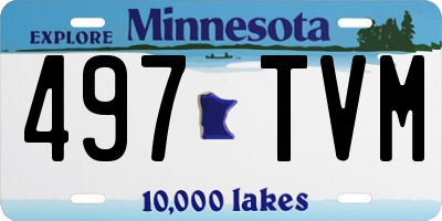 MN license plate 497TVM