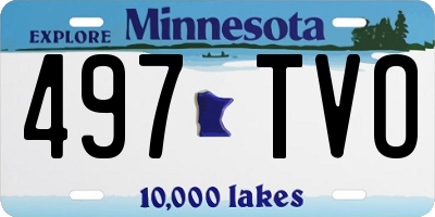 MN license plate 497TVO