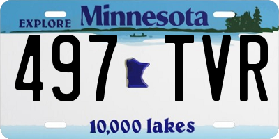 MN license plate 497TVR