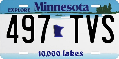 MN license plate 497TVS