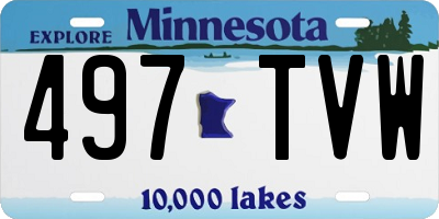 MN license plate 497TVW