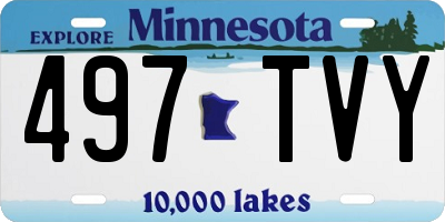 MN license plate 497TVY