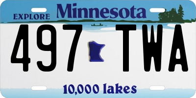 MN license plate 497TWA