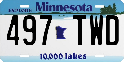 MN license plate 497TWD