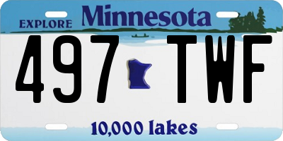 MN license plate 497TWF