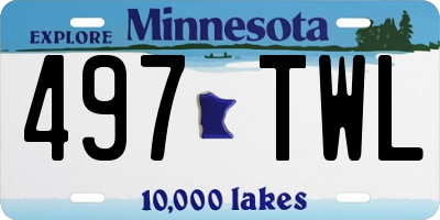 MN license plate 497TWL