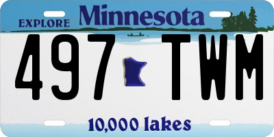 MN license plate 497TWM