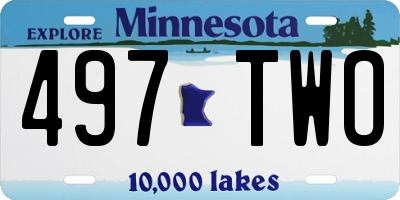 MN license plate 497TWO