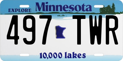 MN license plate 497TWR