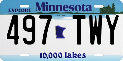 MN license plate 497TWY