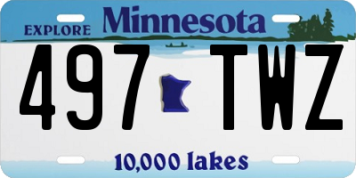 MN license plate 497TWZ