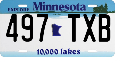 MN license plate 497TXB