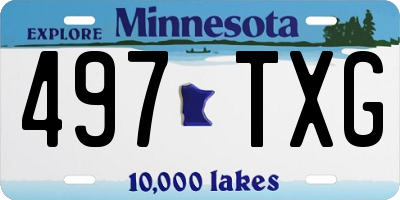 MN license plate 497TXG