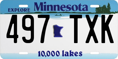 MN license plate 497TXK