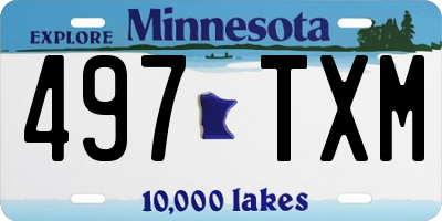 MN license plate 497TXM