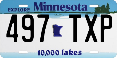MN license plate 497TXP