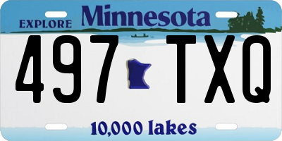 MN license plate 497TXQ