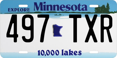 MN license plate 497TXR