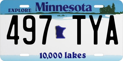 MN license plate 497TYA