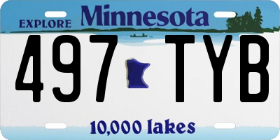 MN license plate 497TYB