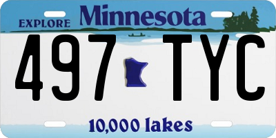 MN license plate 497TYC