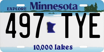 MN license plate 497TYE
