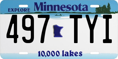 MN license plate 497TYI