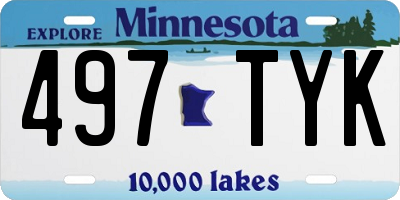 MN license plate 497TYK