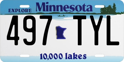 MN license plate 497TYL