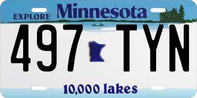 MN license plate 497TYN