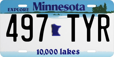 MN license plate 497TYR
