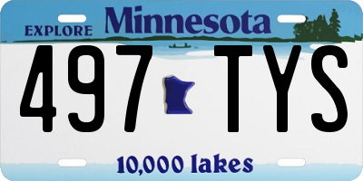 MN license plate 497TYS