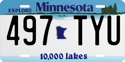 MN license plate 497TYU