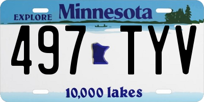 MN license plate 497TYV