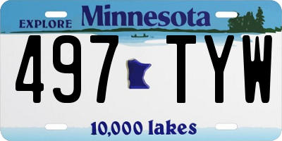 MN license plate 497TYW