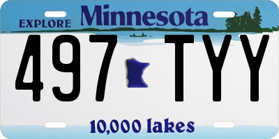 MN license plate 497TYY