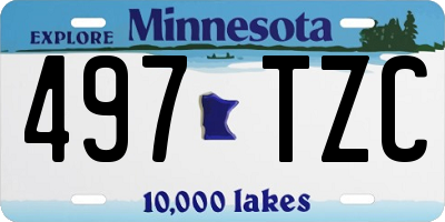 MN license plate 497TZC