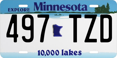 MN license plate 497TZD